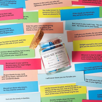 Christian Gifts for Women Bible Verse Jar 90 Color Coded Bible Verses in a Jar