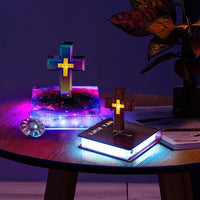 Magnetic Levitating Floating Christian Cross Decorations Lamp Maglev Cross Holy Bible Base