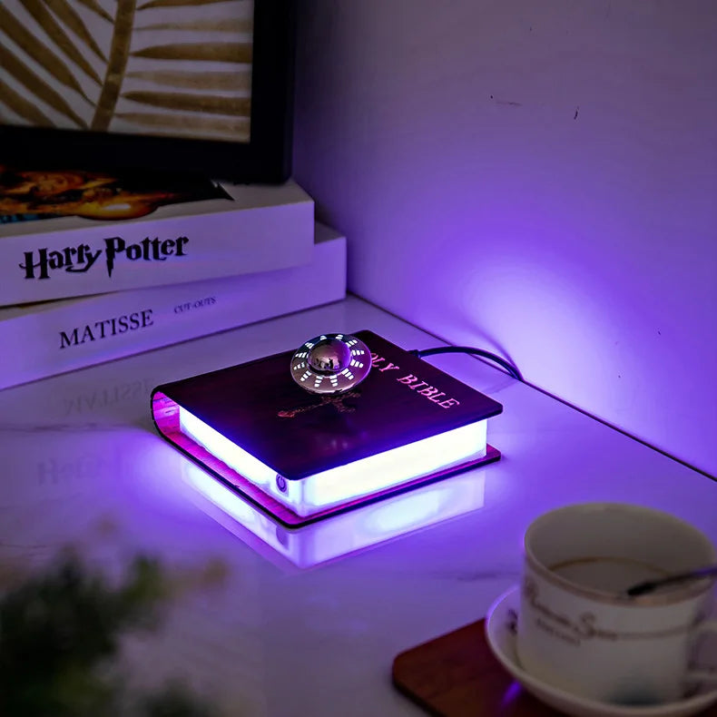 Magnetic Levitating Floating Christian Cross Decorations Lamp Maglev Cross Holy Bible Base