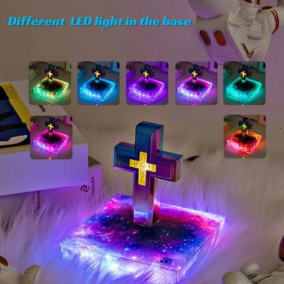 Magnetic Levitating Floating Christian Cross Decorations Lamp Maglev Cross Holy Bible Base